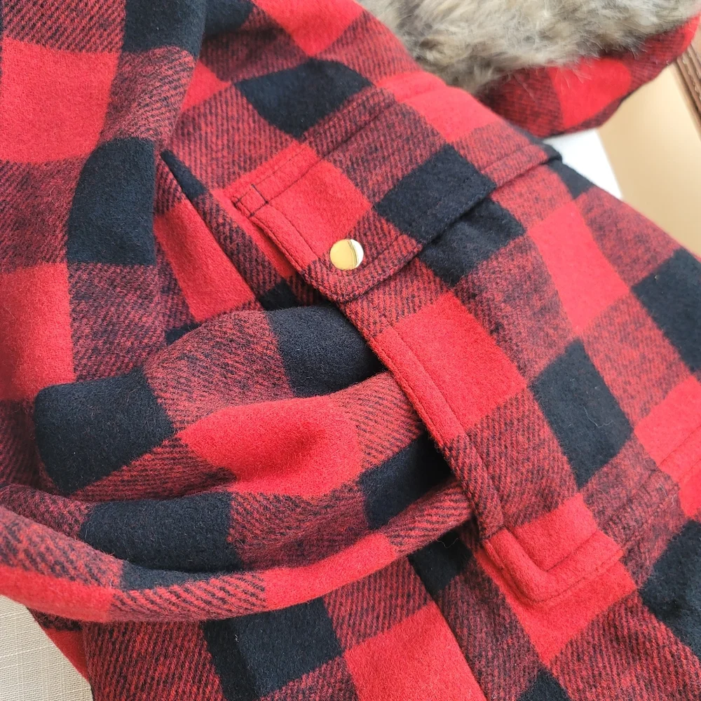 NEW J.Crew sz 12 Vail Parka Buffalo Plaid Wool Pea Coat Hood Classic NWT - Picture 14 of 14